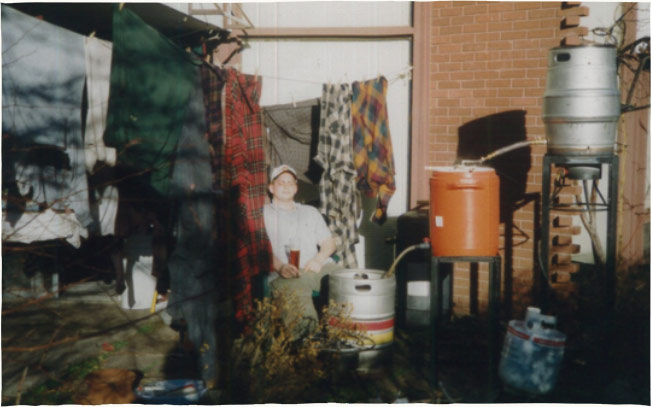 John Trogner home brewing in 1992.