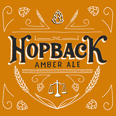 HopBack Amber Ale logo.