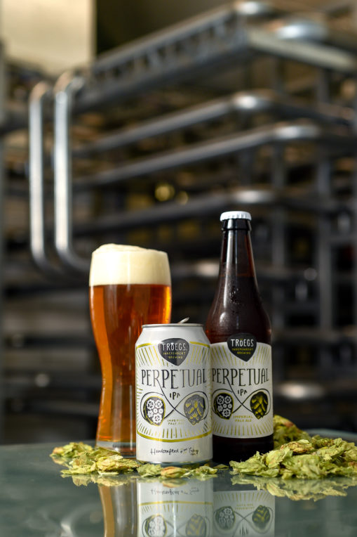 Perpetual IPA can, bottle & glass.