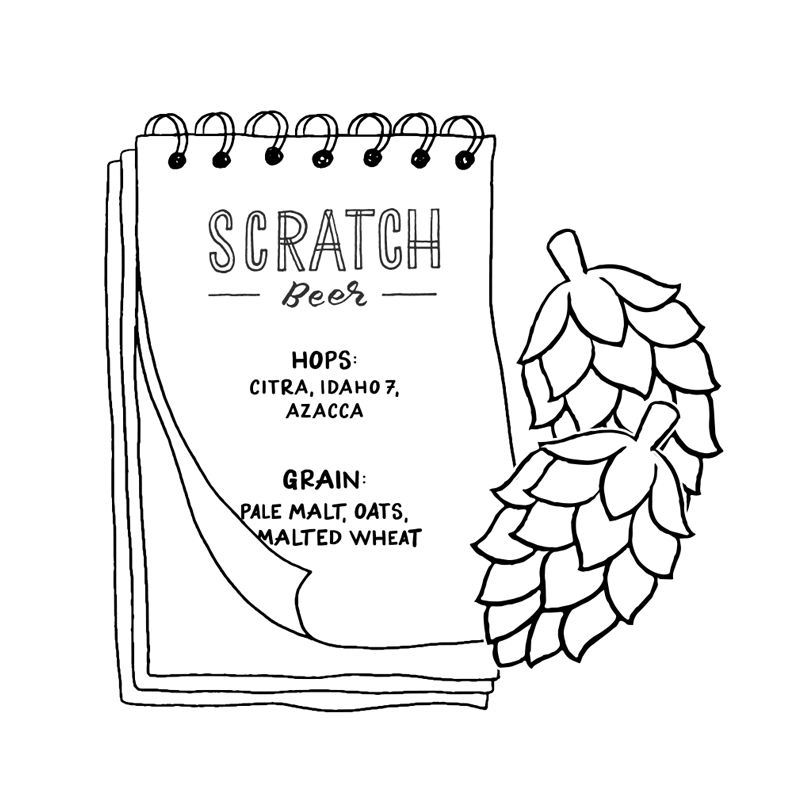 Perpetual Exploration: Scratch beer logo.