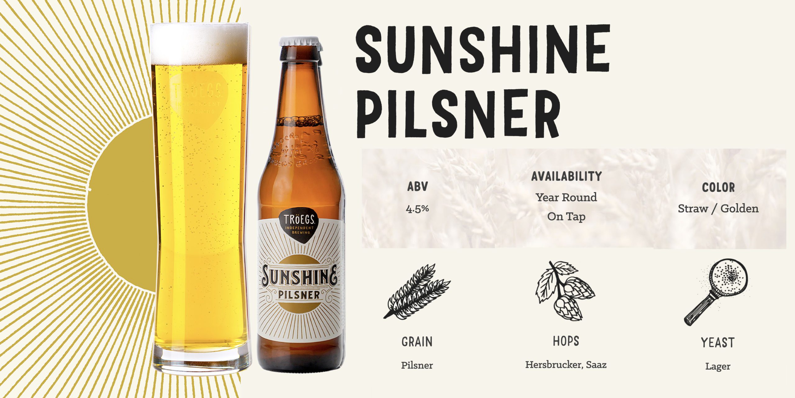 Sunshine Pilsner info graphic.