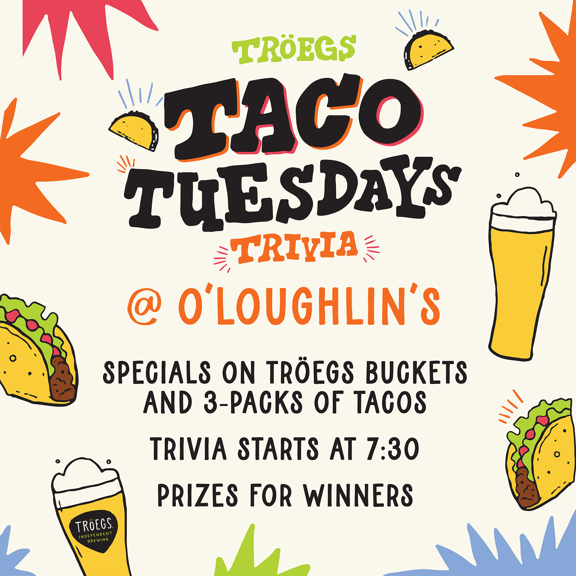 Tröegs Taco Tuesdays & Trivia @ O’Loughlin’s
