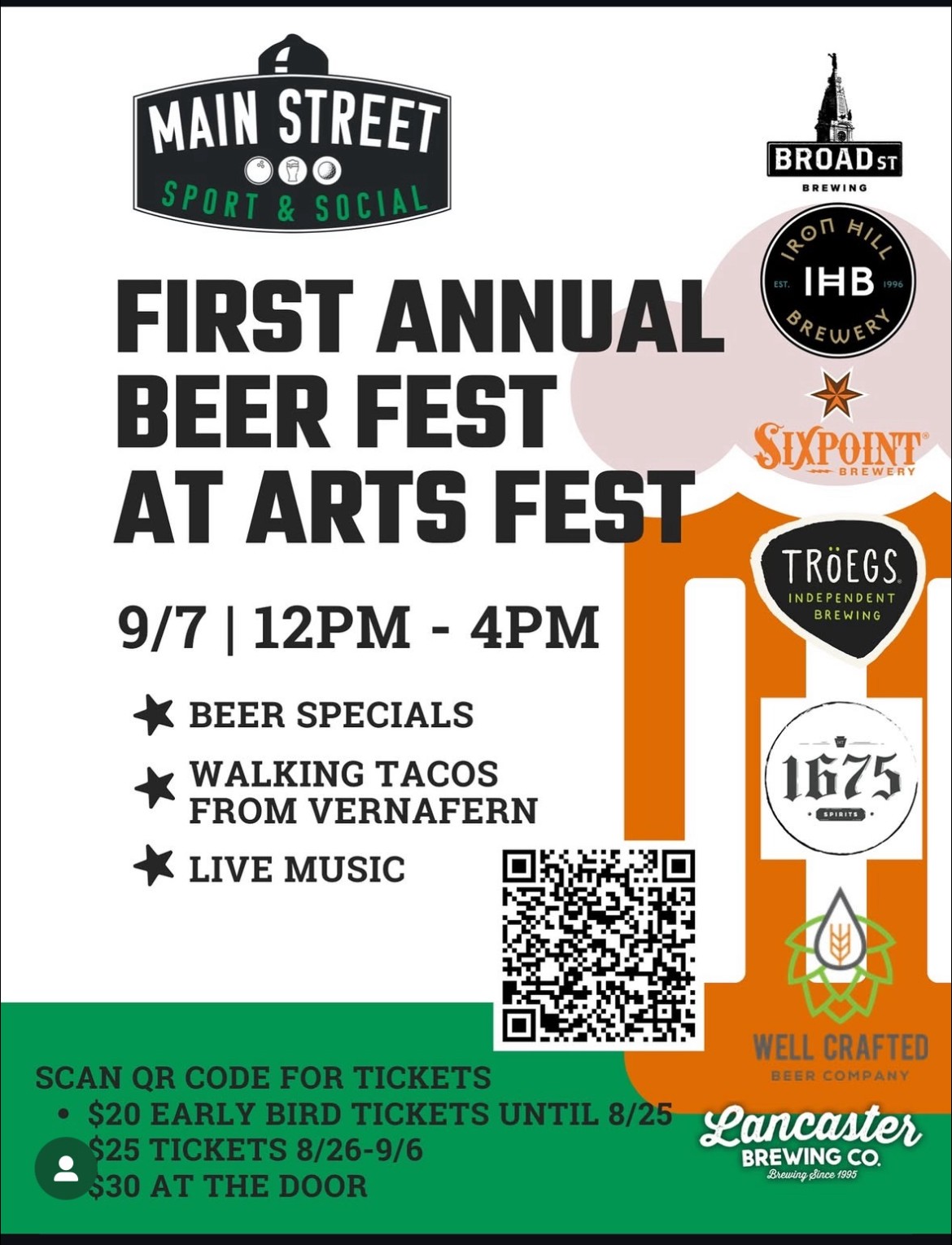 Beer Fest at Arts Fest @ Main Street Sport & Social