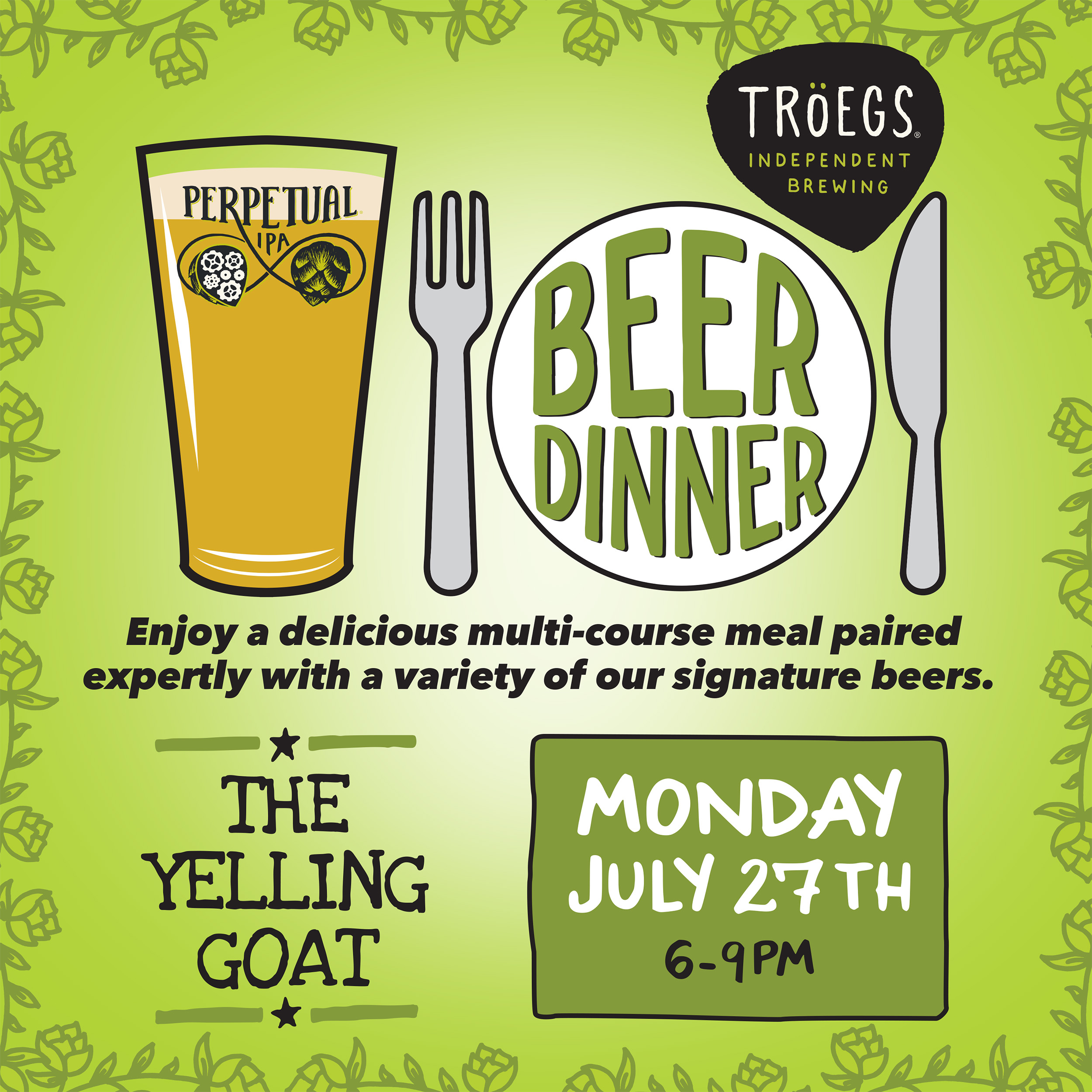 Tröegs Beer Dinner @ Yelling Goat