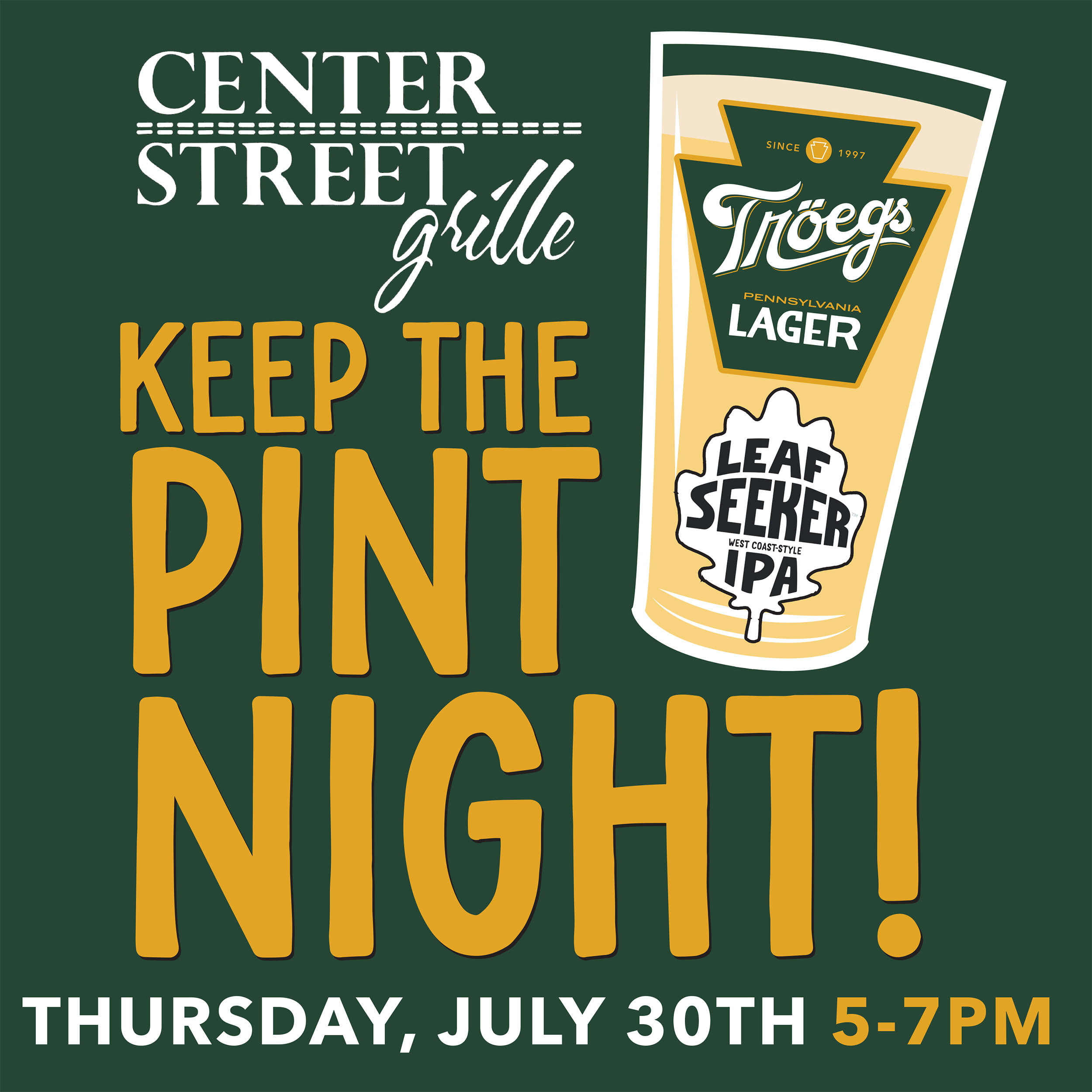 Keep the Pint Night @ Center Street Grille